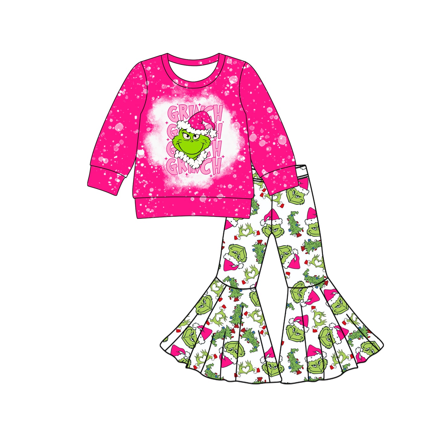25.8.19 custom each style moq 5 eta 4-6week Sibling Sisters Christmas baby girl long sleeve pants sets 4