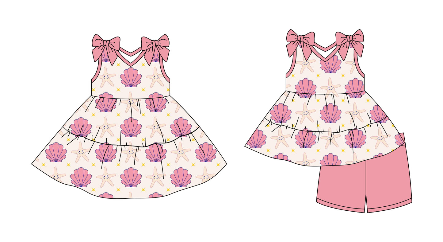 3.1 custom each style moq 5eta 4-6week Sibling Sister baby girl short sleeve shorts sets and dresses match design