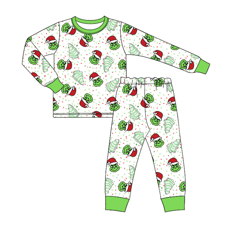 8.30 custom each style moq 5eta 4-6week Sibling Sister Christmas green baby boy sets and rompers match family design