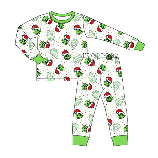 8.30 custom each style moq 5eta 4-6week Sibling Sister Christmas green baby boy sets and rompers match family design