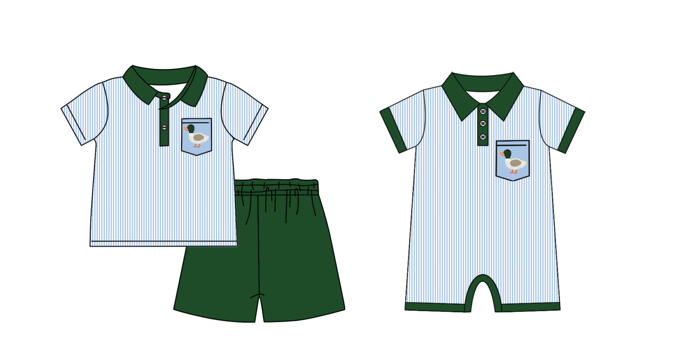 11.22 custom each style moq 5eta 4-6week Sibling Sister duck baby boy short sleeve shorts sets and rompers match design