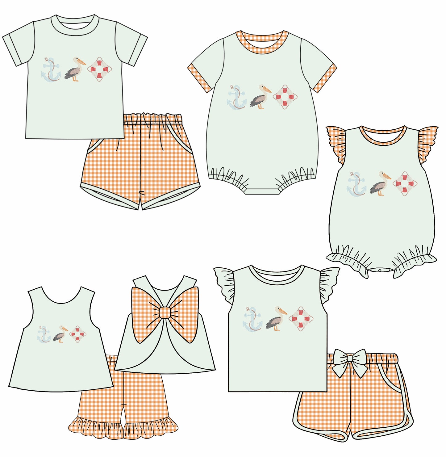 25.12.13 custom each style moq 5 eta 6-8week Sibling Sister duck baby short sleeve shorts sets 3 and romper 2 match design