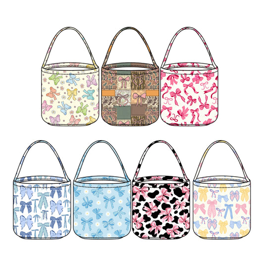 3.3 Custom moq 5 mix size Sibling Baby Bow Basket Bags