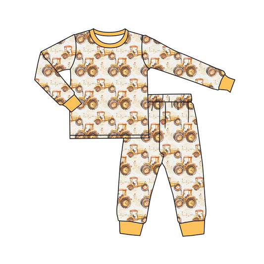 8.14 custom each style moq 5eta 4-6week Sibling Sister excavator baby boys sets and rompers match family design