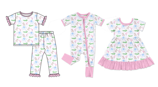 25.10.15 custom each style moq 5 eta 6-8week Sibling Sisters animal baby girl short sleeve pants sets and dress and rompers match family design