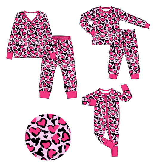 25.9.4 custom each style moq 5eta 4-6week Sibling Sister love leopard baby long sleeve pants sets and romper and adult set match design