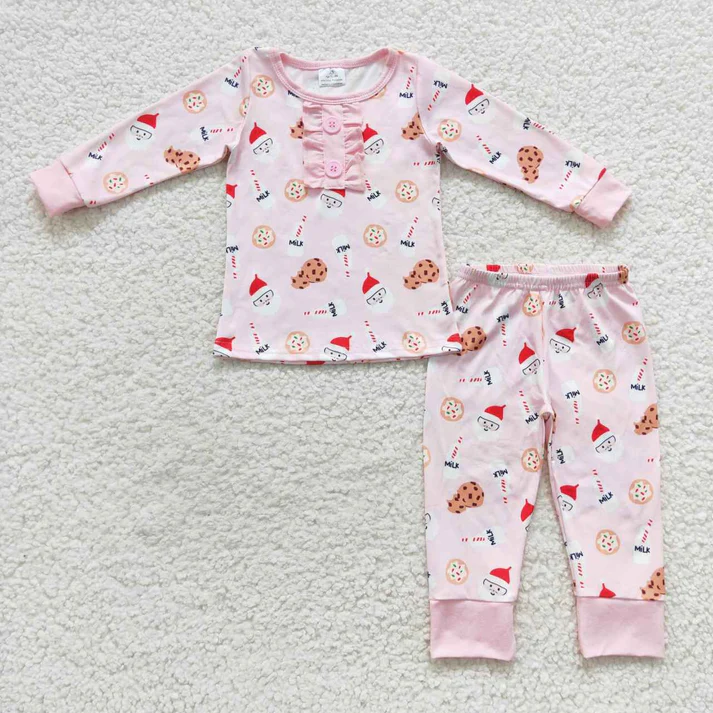 RTS NO MOQ Sibling Baby girls clothes Christmas long-sleeved trousers suit & rompers