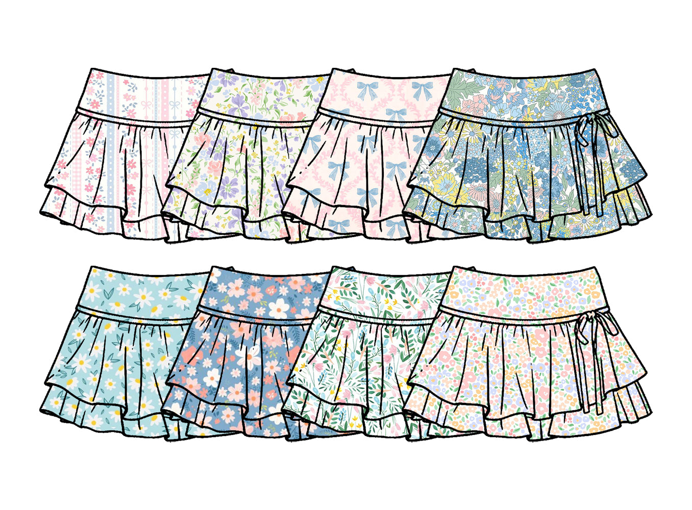 26.1.24 custom each style moq 5 eta 6-8week Sibling Sister baby short sleeve skirts 8 match design
