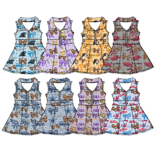 26.1.9 custom each style moq 5 eta 6-8week Sibling Sister team bow baby short sleeve dresses 8 match design