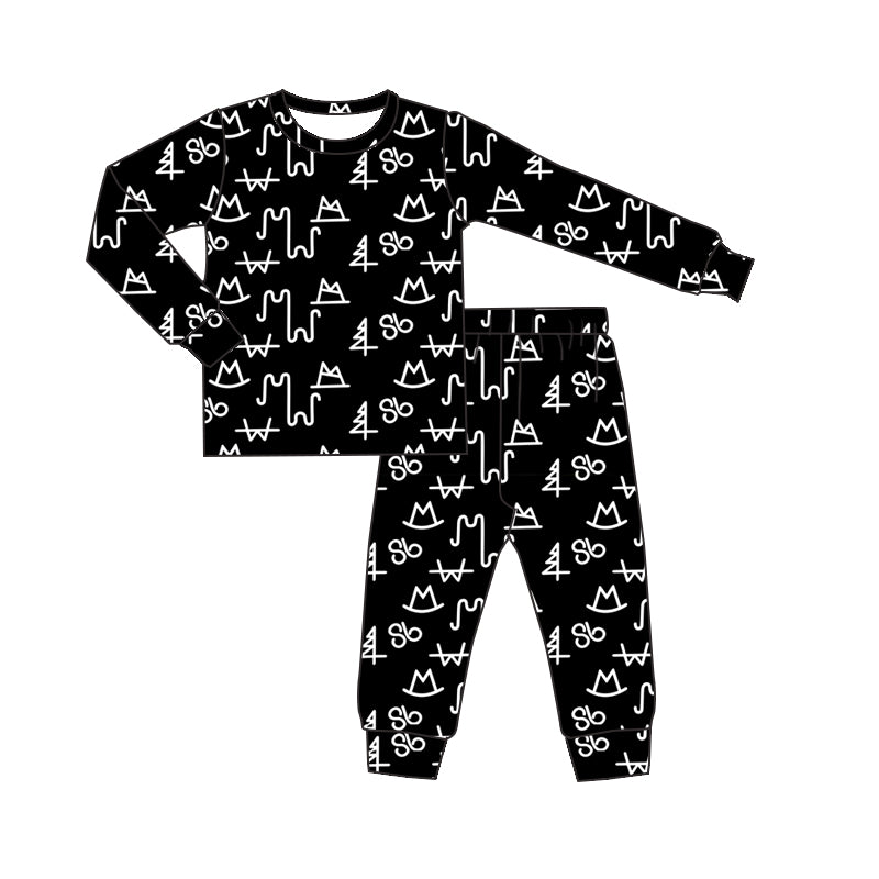 6.22 custom each style moq 5eta 4-6week Sibling Sister black baby boys sets and dress and rompers match family design