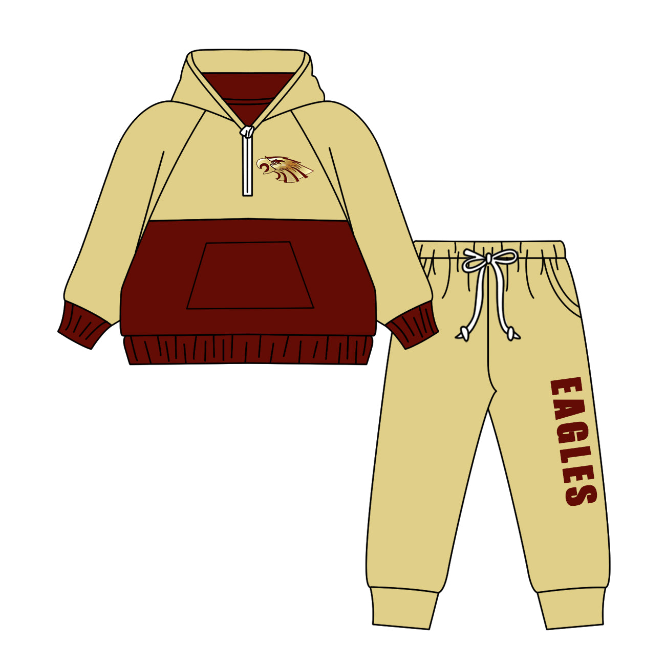 Custom moq 5 mix size milk silk summer teams baby girls clothes bow khaki hooded long sleeve pants sets and boy sets and dress and hooded top and pant-25.8.16