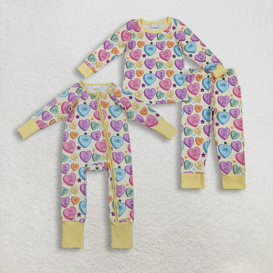 RTS NO MOQ Sibling Baby girls clothes Valentine long-sleeved trousers suit & rompers