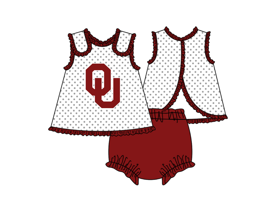 Custom moq 5 mix size milk silk summer teams Dark red Polka Dot Baby Romper Set Short-Sleeved Thong Dress for Girls And Short-Sleeved Shorts for Boys Cute Baby Outfit Combination