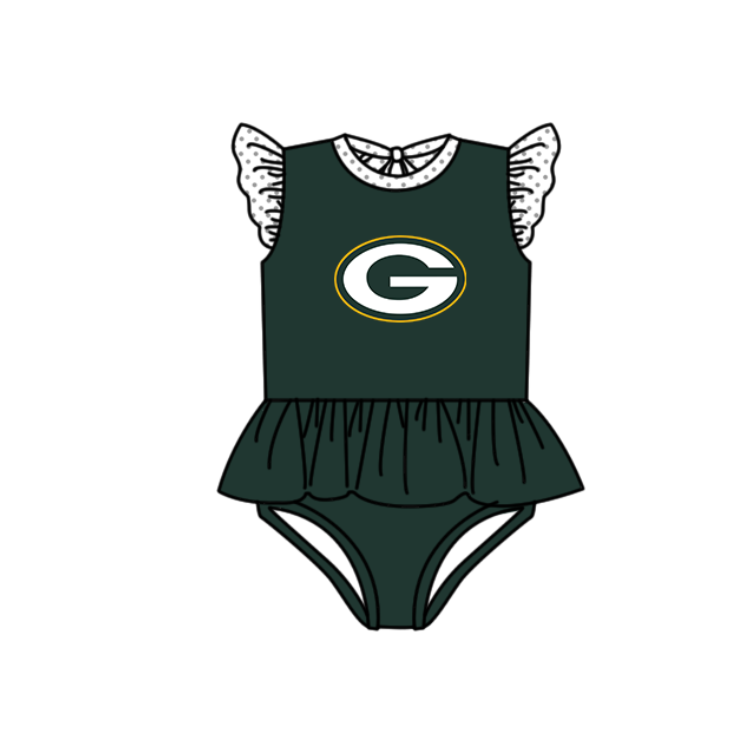 Custom moq 5 mix size milk silk summer teams baby girl boys clothes Dark Green Two-Piece Swimsuit Set One Piece Swimsuits boy swim trunks