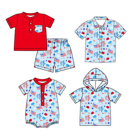 26.1.19 custom each style moq 5 eta 6-8 week Sibling Sister flag baby boy short sleeve shorts sets and top 2 and romper match family design