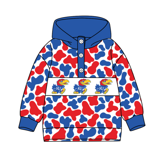 3-Custom moq 8 mix size milk silk summer team baby boy clothes camouflage blue and red hooded long sleeve top-25.10.9