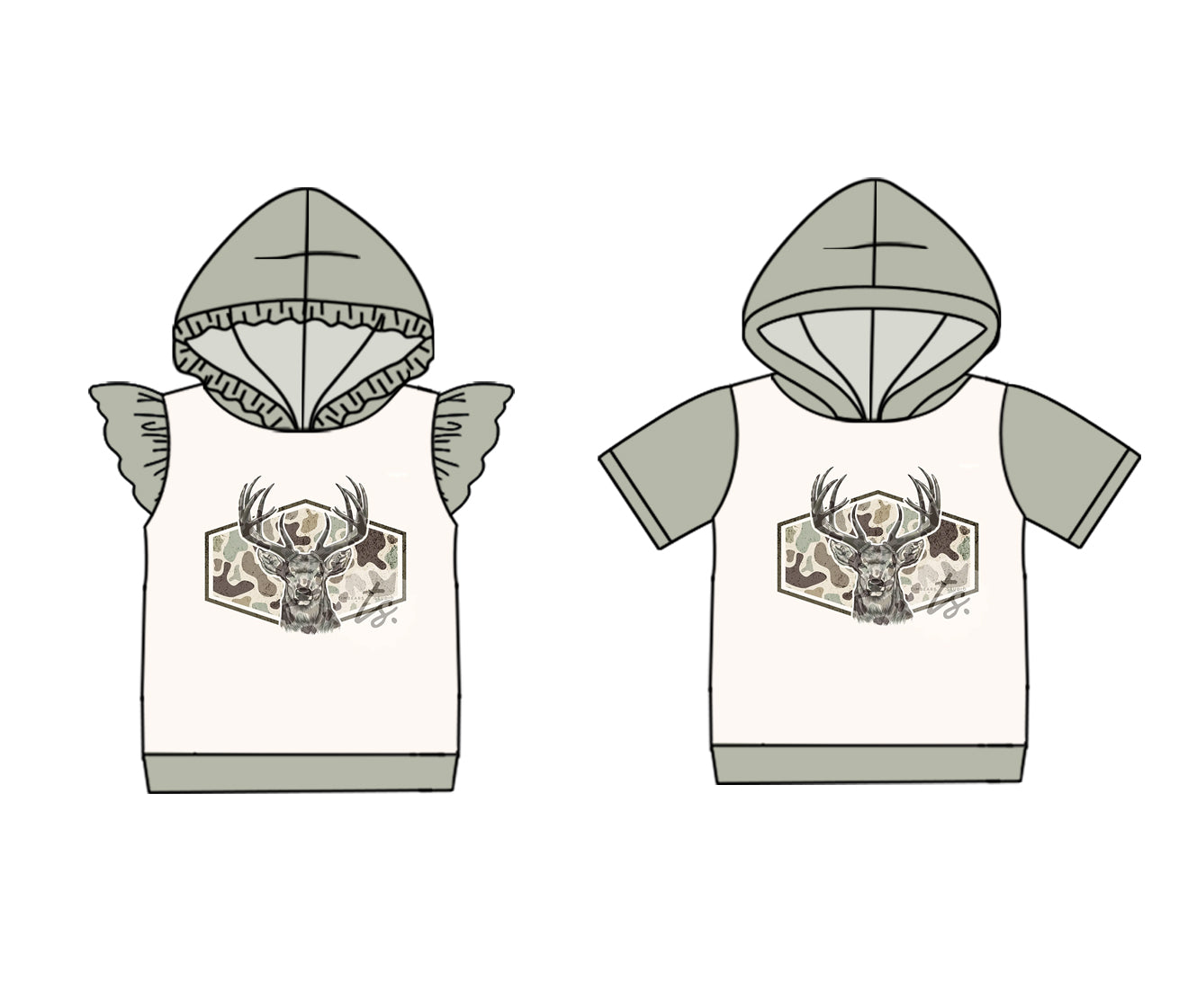 4.23 custom each style moq 5eta 4-6week Sibling Sister camouflage deer head baby boy top and girl top match family design