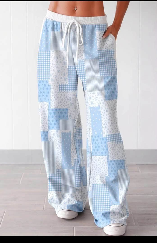 custom moq 5 mix size MYMSWN0110 Baby Kids Heart Floral Patchwork Wide Leg Pants
