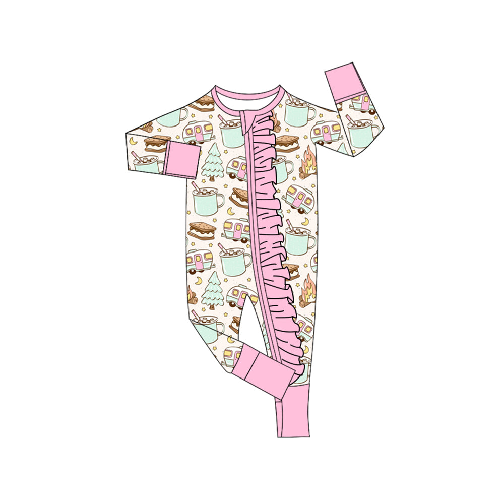 7.2 custom each style moq 5eta 4-6week Sibling Sister bus pink baby girls sets and rompers match family design