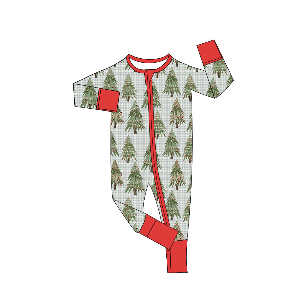 6.5 custom each style moq 5eta 4-6week Sibling Sister Christmas trees baby boys pajamas outfits and dress and baby romper match family design