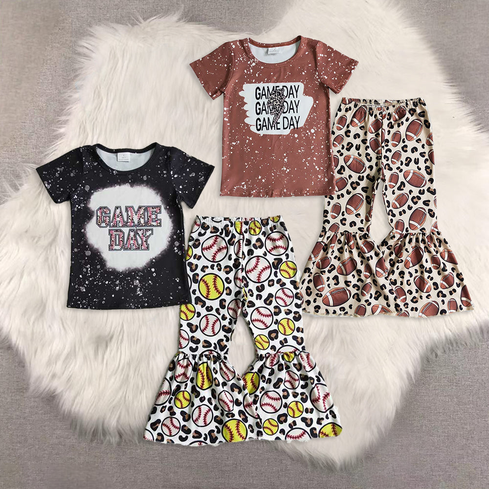 RTS NO MOQ Sibling Baby Girls clothes short sleeve pants Clothes Sets