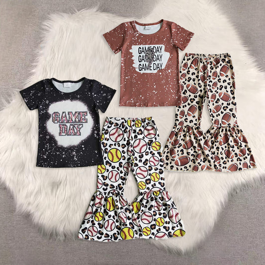 RTS NO MOQ Sibling Baby Girls clothes short sleeve pants Clothes Sets