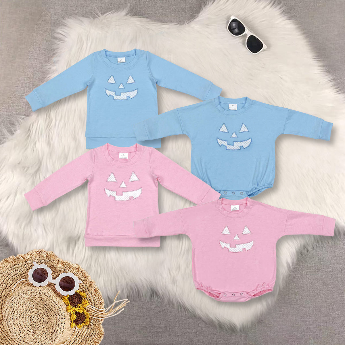 RTS Sibling baby boys girls clothes Halloween long Sleeve rompers tops