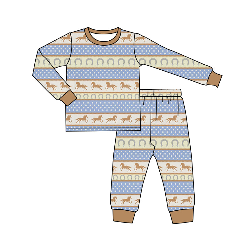 6.28 custom each style moq 5eta 4-6 week Sibling Sister horse baby boys outfits and romper match family design