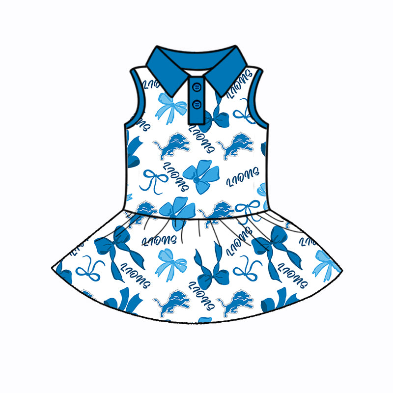Custom moq 5 mix sizes summer teams baby girls clothes team sky blue short sleeve skirts shorts sets 1 and skirts sets 2 and and skirts sets 2 and dress 1 and dress 2 and dress 3 and dress 4-25.6.6