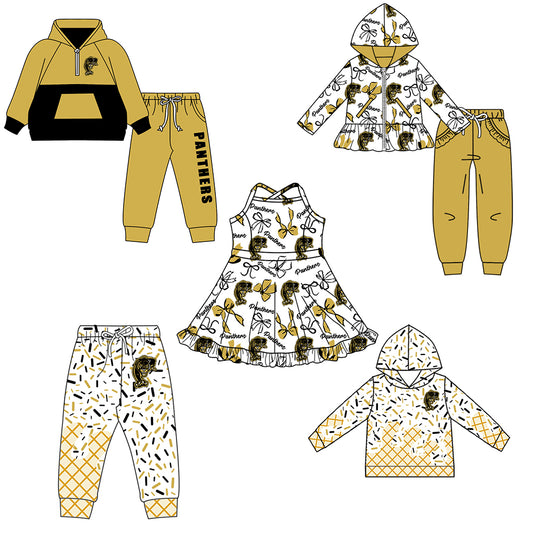 Custom moq 5 mix size milk silk summer teams baby girls clothes bow khaki hooded long sleeve pants sets and boy sets and dress and hooded top and pant-25.8.18