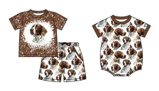 25.12.11 custom each style moq 5 eta 6-8week Sibling Sister puppy baby boy short sleeve shorts sets and romper match design