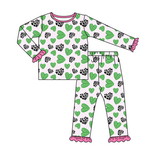 10.1 custom each style moq 5eta 4-6week baby girls clothes love pink long sleeve pants sets
