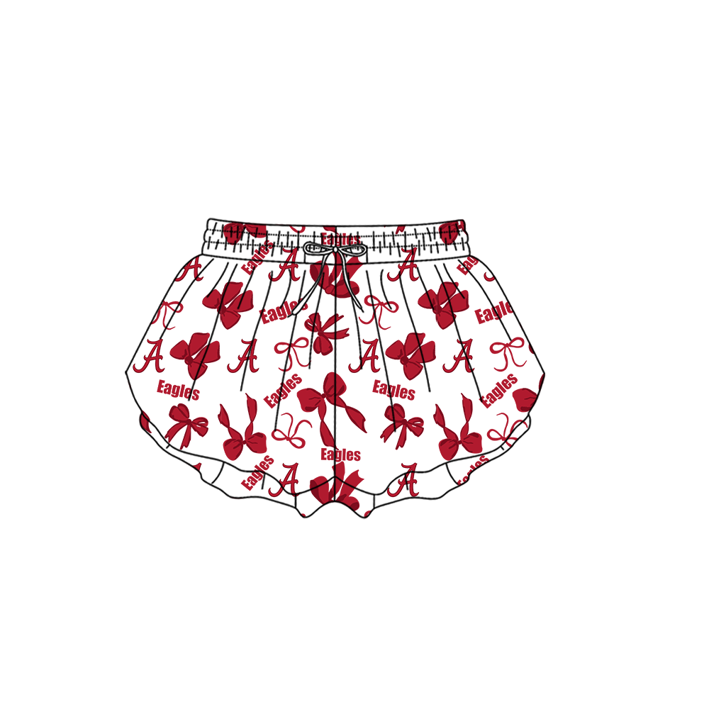 custom moq 5 mix size MSD072501 Baby Girls Bows Summer Print White Yoga Shorts Casual Bottoms