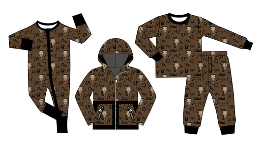 25.8.20 custom each style moq 5eta 4-6week Sibling Sisters cow head baby boy long sleeve pants sets and romper and top match family design