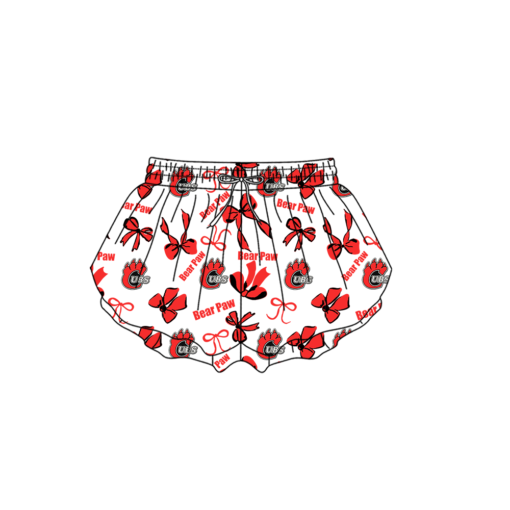 custom moq 5 mix size MSD072701 Baby Girls Bows Summer Print Yoga Shorts Casual Bottoms