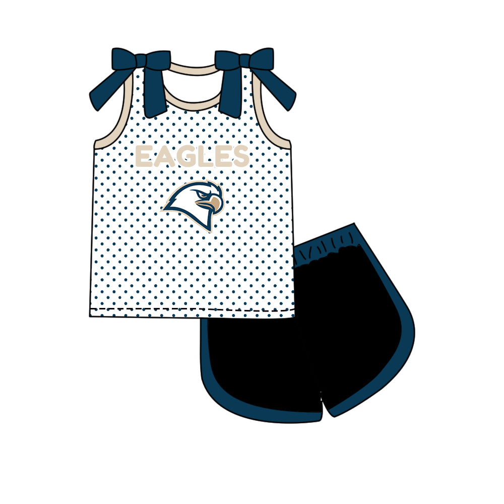 Custom moq 5 mix size milk silk summer teams Girls Polka Dot Top Shorts Set Top Skirt Short Set Zipper Pullover Pants Set