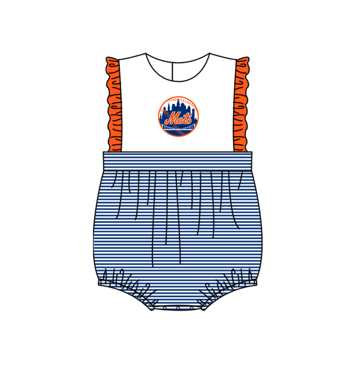 Custom moq 5 mix size milk silk summer teams Baby Boys And Girls Navy Blue Short-Sleeved Shirt And Shorts Set Matching Striped Rompers Outfit Set