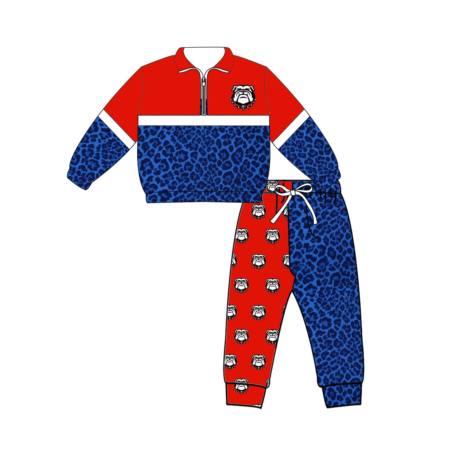 Custom moq 5 mix size summer teams Baby Plaid Long Sleeved Zip Up Top And Pants Set