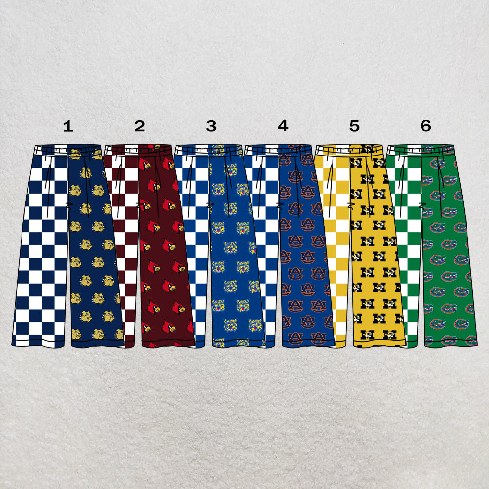 Custom moq 5 mix size summer teams Adult Daily Check Elastic Waist Team Pants