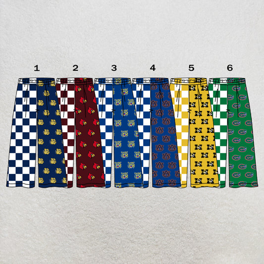 Custom moq 5 mix size summer teams Adult Daily Check Elastic Waist Team Pants