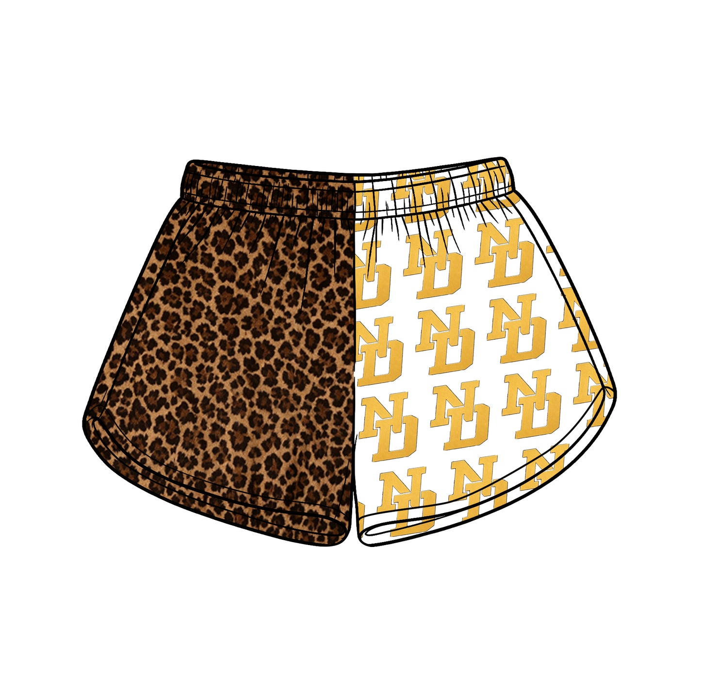 Custom moq 5 mix size milk silk summer teams Adult And Kids Leopard Patchwork Summer Casual Shorts