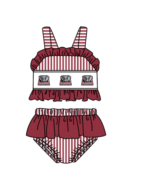 Custom moq 5 mix size milk silk summer teams Baby Girl Red Two-Piece Swimsuit Set One Piece Swimsuits Boys Swim Trunks