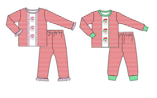 25.6.13 custom each style moq 5eta 4-6week Sibling Sisters Christmas baby girl long sleeve pants sets 1 and sets 2 match family design