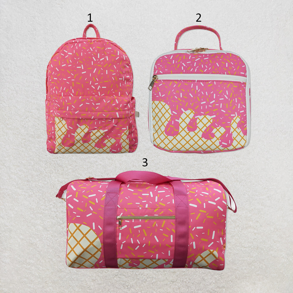 RTS NO MOQ Sibling milk silk Baby Kids Pink Drips Sprinkles Kids Backpack