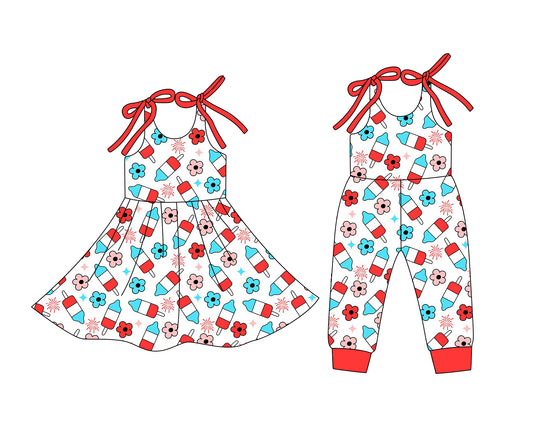 25.12.24 custom each style moq 5 eta 6-8week Sibling Sister baby short sleeve romper and dress match design
