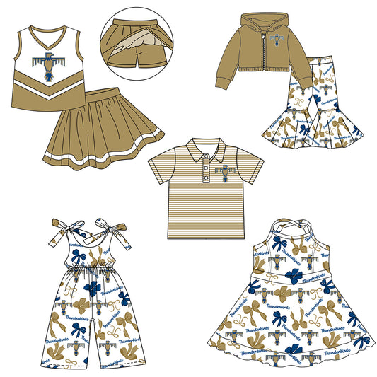 Custom moq 5 mix size milk silk summer teams baby girls clothes bow khaki hooded long sleeve pants sets and skirts sets and dress and jumpsuit and top-25.7.30