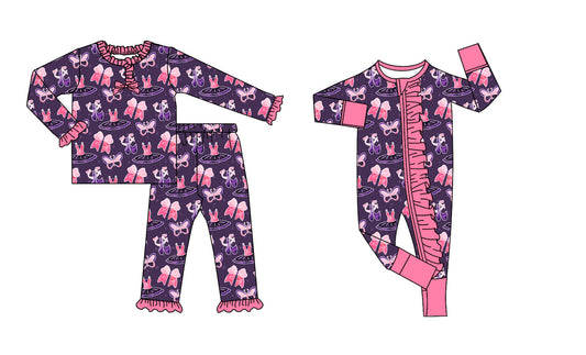25.8.29 custom each style moq 5eta 4-6week Sibling Sisters bow baby girl clothes long sleeve pants sets and romper match family design