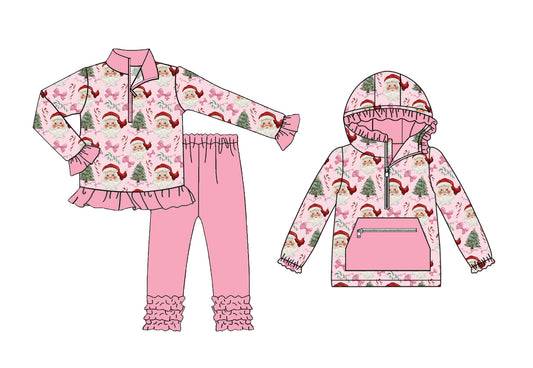 25.8.21 custom each style moq 5eta 4-6week Sibling Sisters Christmas baby girl long sleeve pants sets and top match family design