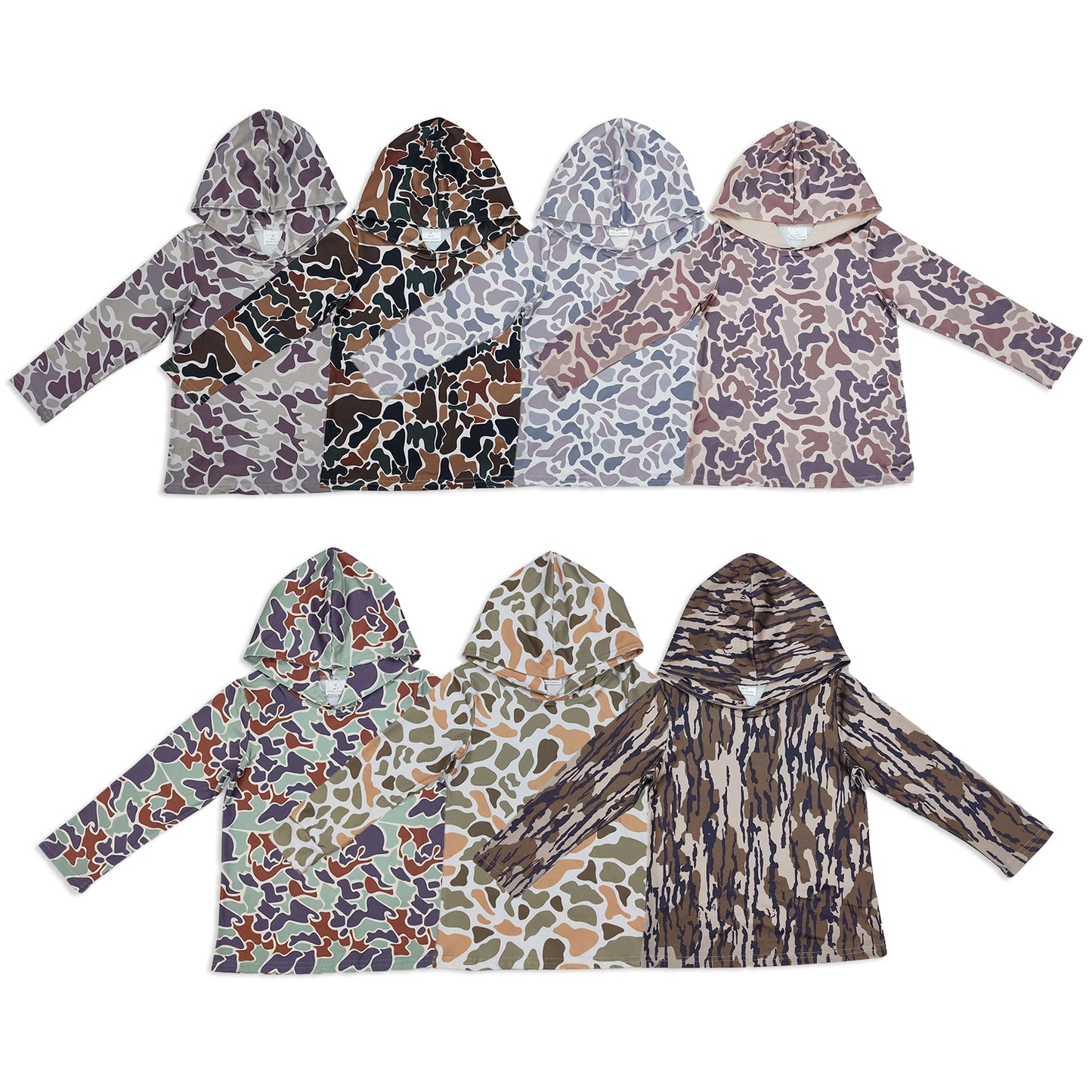 RTS NO MOQ Sibling baby boy clothes camouflage hooded long sleeved tops
