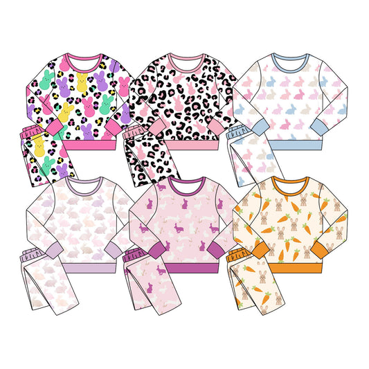 25.11.7 custom each style moq 5 eta 6-8week Sibling Sisters baby girl long sleeve pants sets 6 match family design